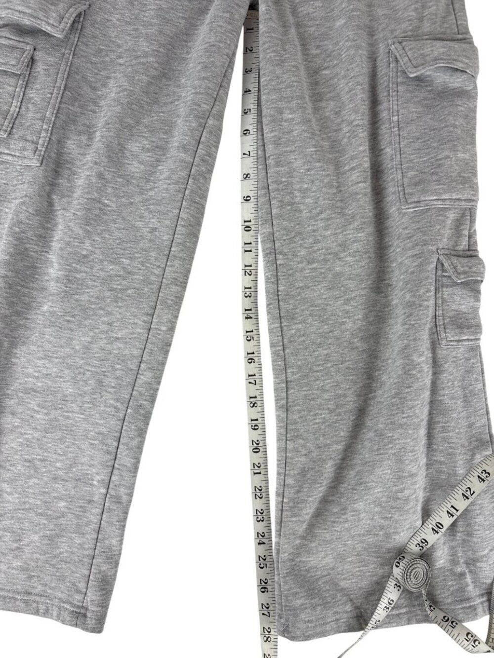 Fourteen Twelve Y2K Gray Wide Leg Cargo Sweatpants Oversized Baggy Lounge Size M - Picture 13 of 16